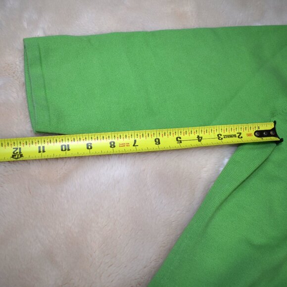 Lauren Ralph Lauren Glow Green Cardigan Sweater Size Large - Picture 7 of 8